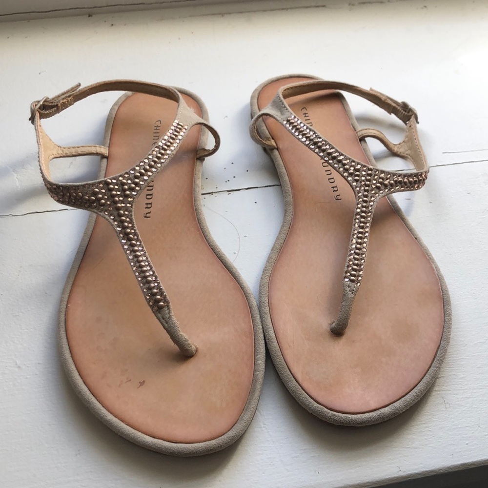 Tan Beaded Sandals